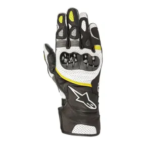2018 Alpinestars Gloves SP-2 v2 Leather Black/White/Fluro Yellow