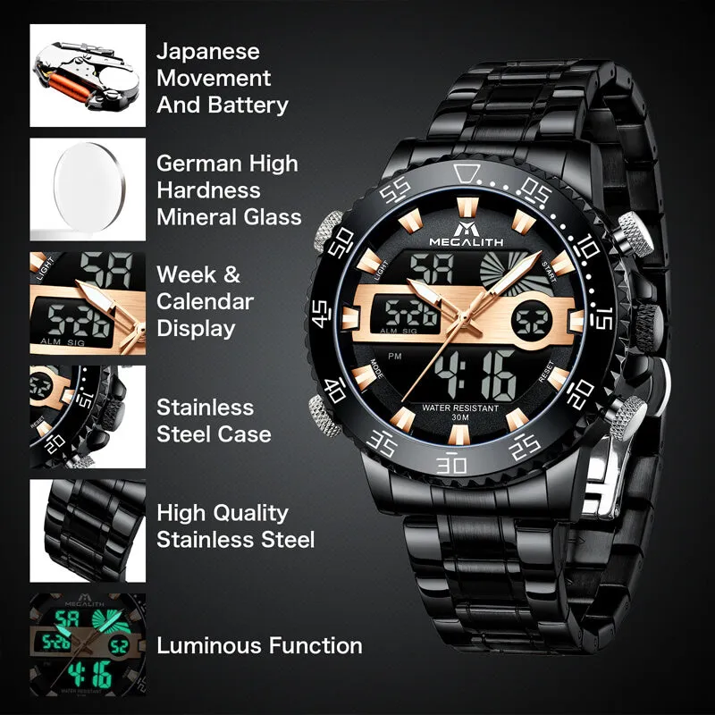 8222M | Quartz Men Watch | Stainless Steel Band