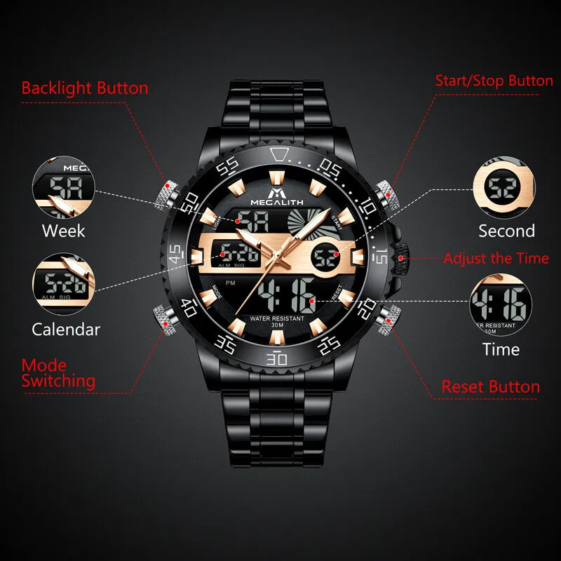 8222M | Quartz Men Watch | Stainless Steel Band