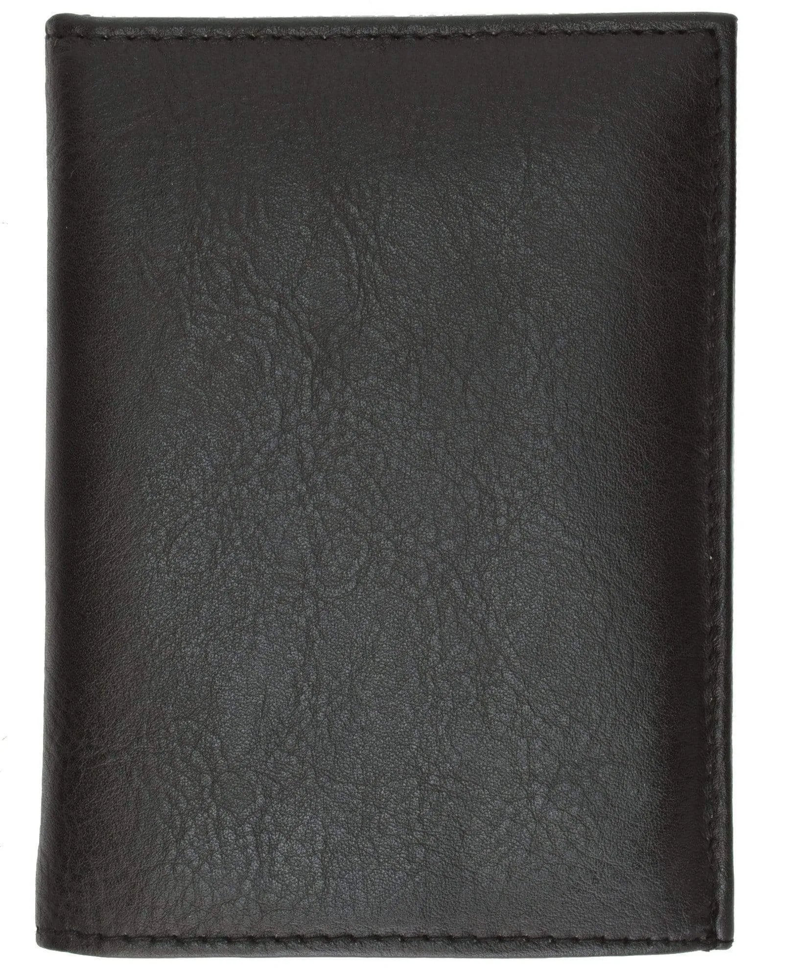 Badge Holder Wallet Genuine Leather Black ID Shield 2518 TA (C)