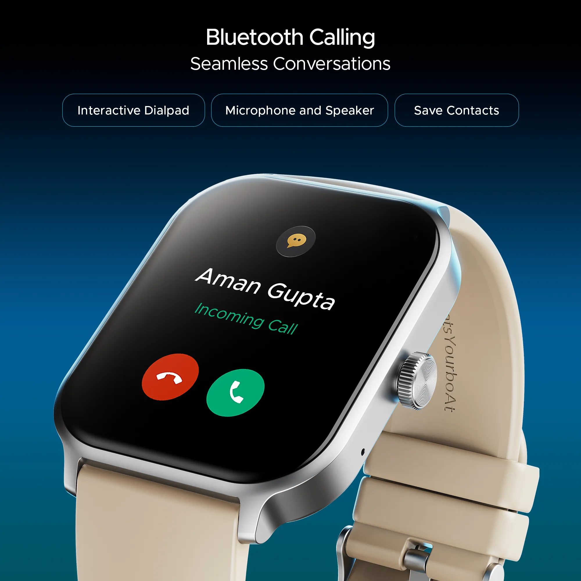 boAt Storm Call 3 Plus | Smartwatch with 1.96" HD Display, BT Calling, 700  Activity Modes, SOS feature, Functional Crown