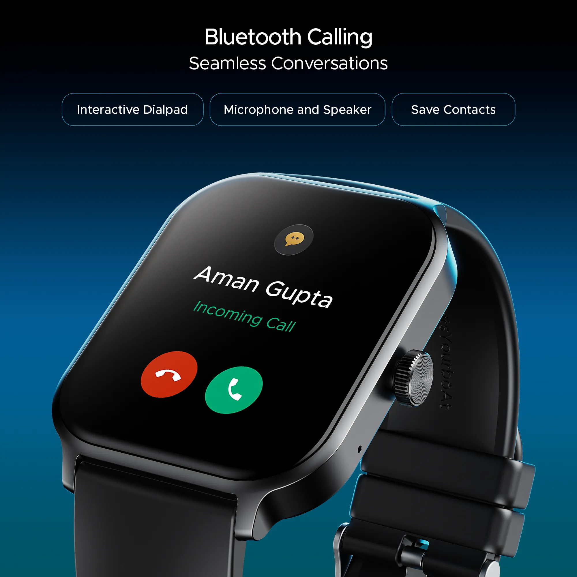 boAt Storm Call 3 Plus | Smartwatch with 1.96" HD Display, BT Calling, 700  Activity Modes, SOS feature, Functional Crown