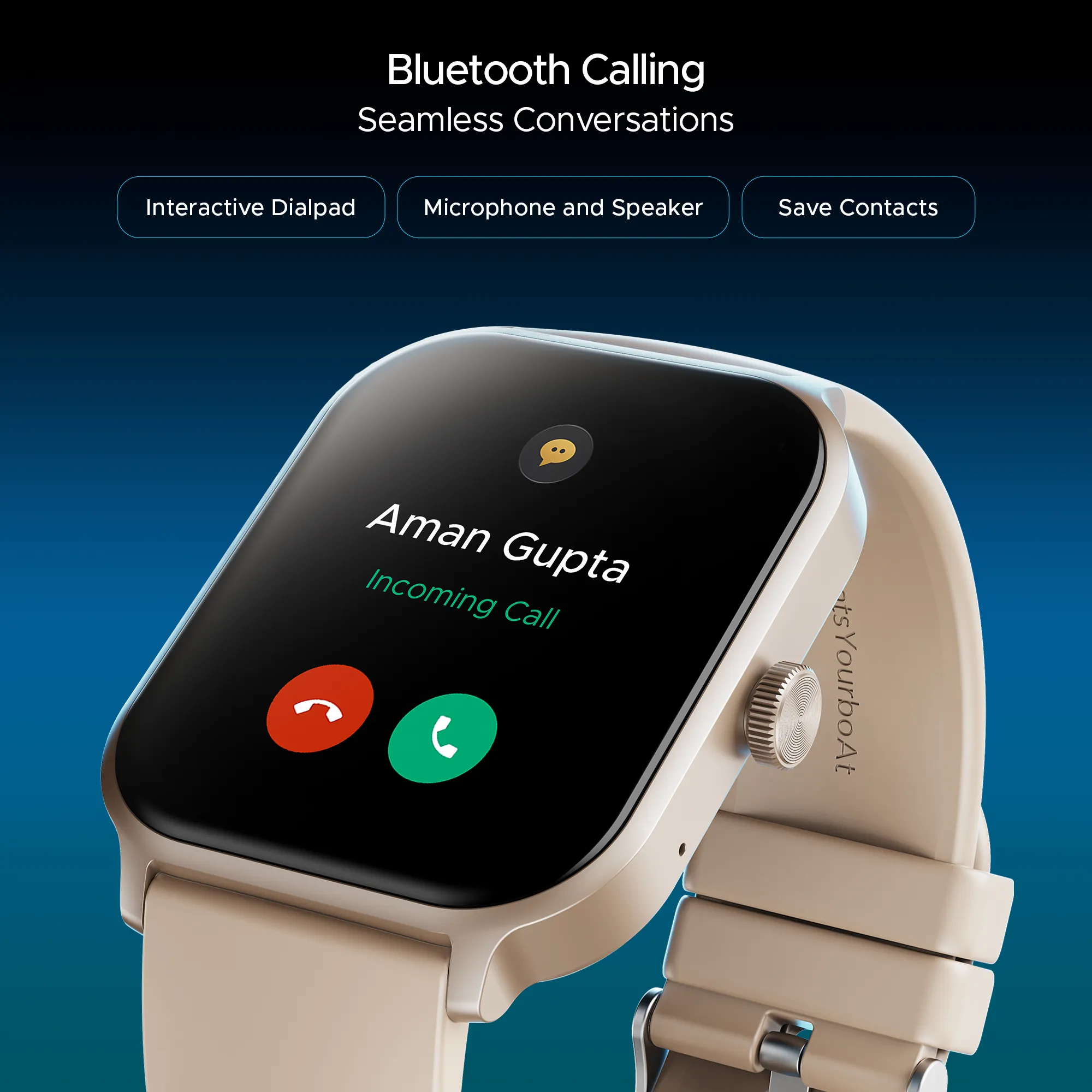 boAt Storm Call 3 Plus | Smartwatch with 1.96" HD Display, BT Calling, 700  Activity Modes, SOS feature, Functional Crown