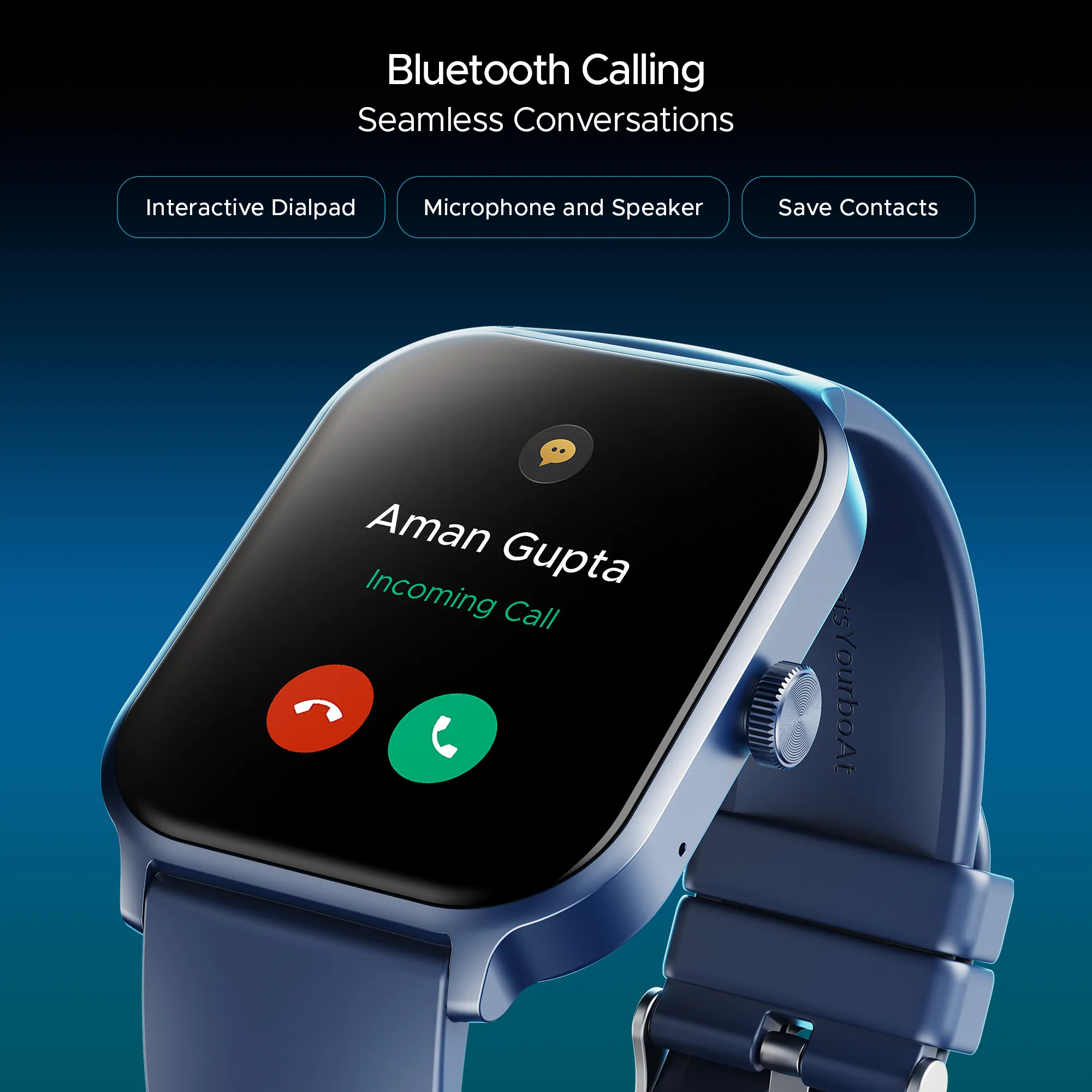 boAt Storm Call 3 Plus | Smartwatch with 1.96" HD Display, BT Calling, 700  Activity Modes, SOS feature, Functional Crown