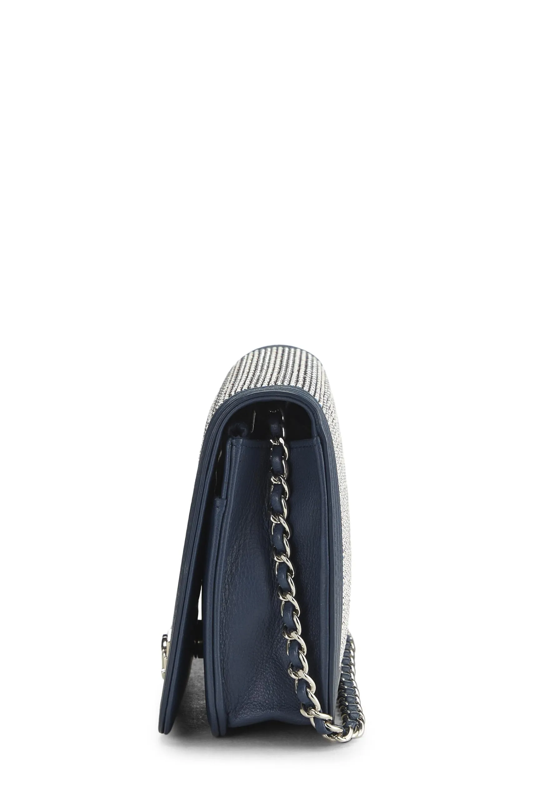 Chanel,  Blue Embellished Boy Wallet on Chain (WOC), Blue