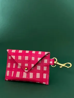 Leather Envelope Clip Wallet - Amora Grid