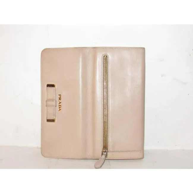 Prada Pale Pink Nude Leather Wallet