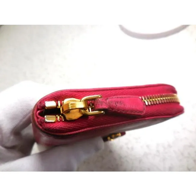 Prada Rose Colored Saffiano Leather Wallet