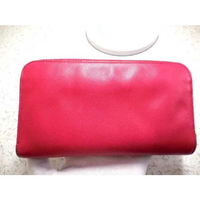 Prada Rose Colored Saffiano Leather Wallet