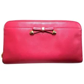 Prada Rose Colored Saffiano Leather Wallet