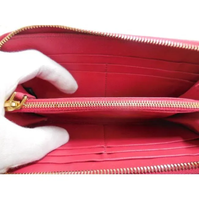 Prada Rose Colored Saffiano Leather Wallet