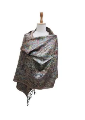 Silk Anique Jamavar Hand Woven stole 49