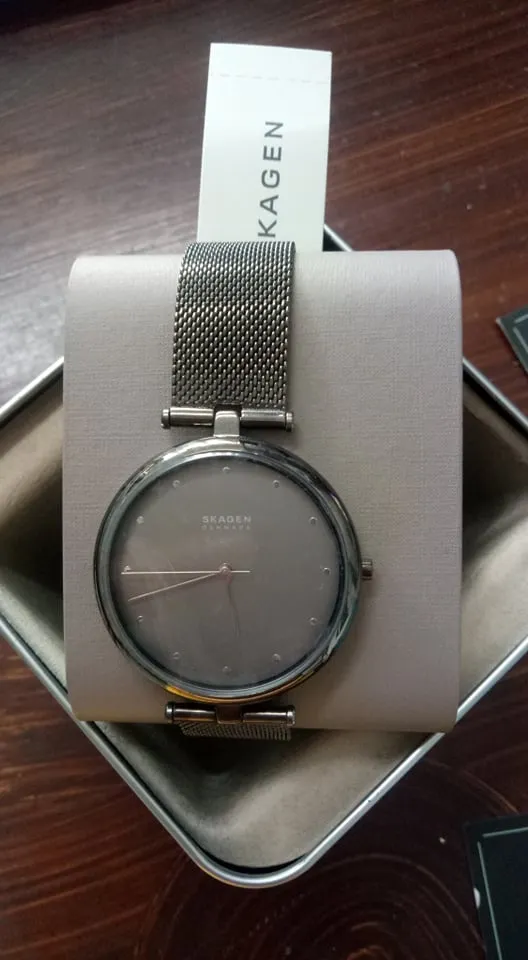 Skagen SKW2829 Gunmetal Dial and Band Steel Mesh Women`s Watch 36 MM