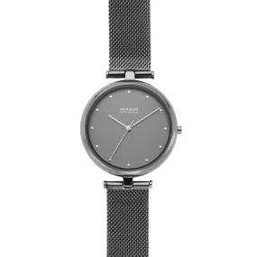 Skagen SKW2829 Gunmetal Dial and Band Steel Mesh Women`s Watch 36 MM